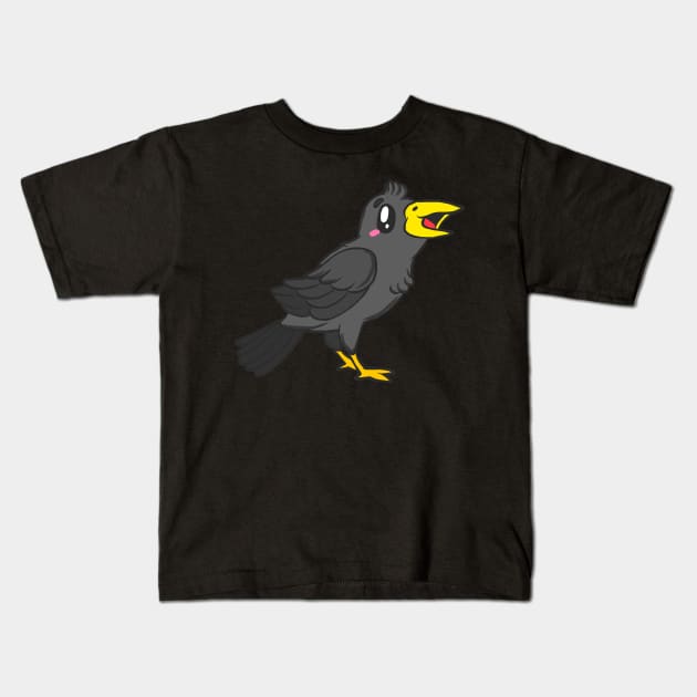 Raven bird crow jackdaw jay hooded crow cute Kids T-Shirt by KK-Royal